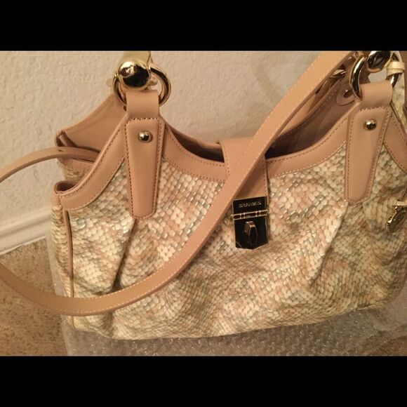 New Brahmin Elisa Beige Hartford Leather  bag - Picture 11 of 14